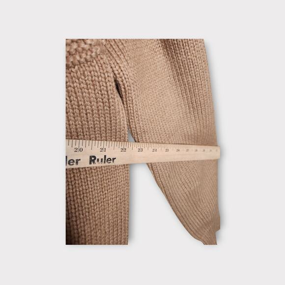 NEW Banana Republic Womens Tan Cable Knit Crewneck Sweater XL Cozy Knit - Picture 8 of 10